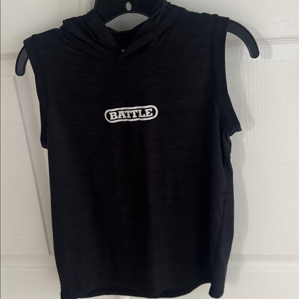 Battle Black Sleeveless Hoodie